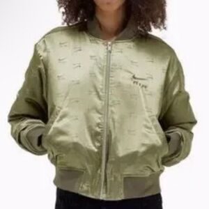 NWT Nike Metallic Zip Front Bomber Puffer Jacket